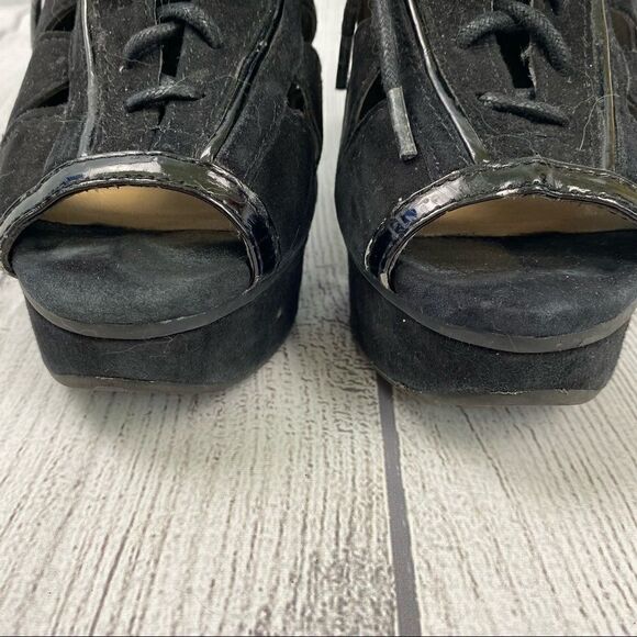 Gianni Bini open toe heeled booties black sz 7.5 women - Picture 8 of 11